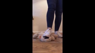 Vikki Humiliates And Crushes Toy Teddy Bear In Dirty Shoes And Socks