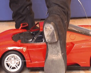 Big Car Under Flat Worn Boots